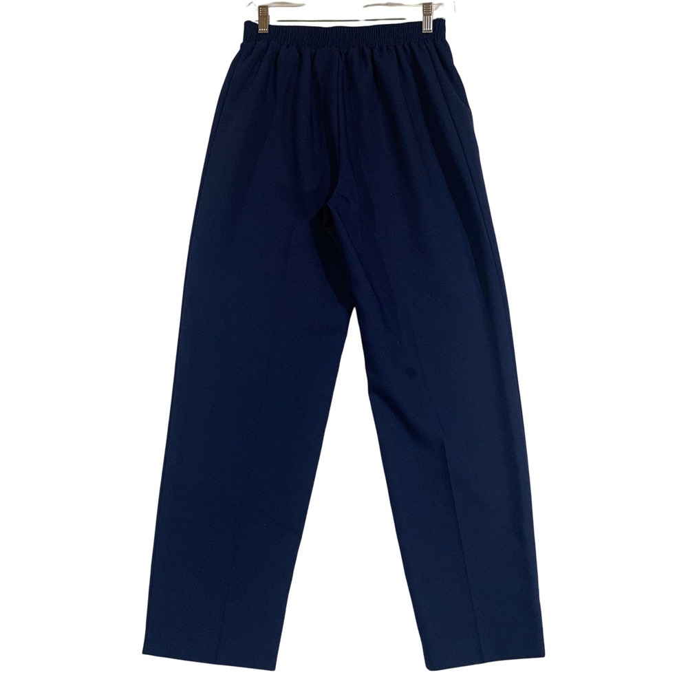 Vintage Mature Women's Navy Blue‎ Elastic Waist Pull On Pants Size 8